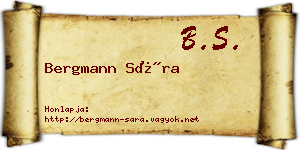 Bergmann Sára névjegykártya